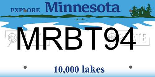 MRBT94 Minnesota License Plate