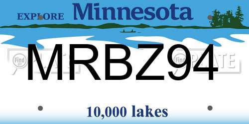 MRBZ94 Minnesota License Plate