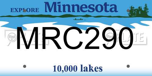 MRC290 Minnesota License Plate