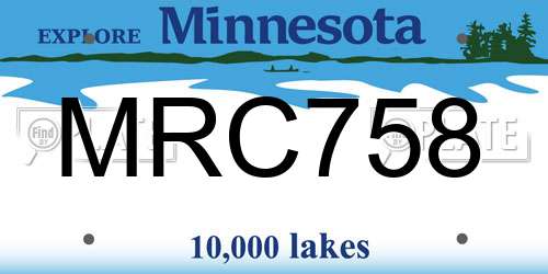 MRC758 Minnesota License Plate