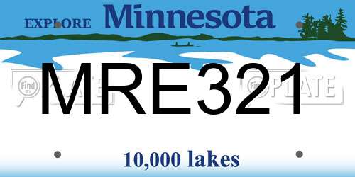MRE321 Minnesota License Plate