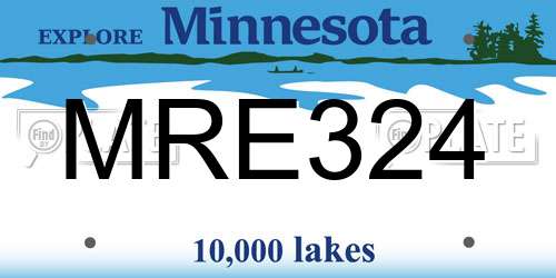 MRE324 Minnesota License Plate