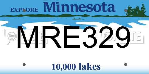 MRE329 Minnesota License Plate