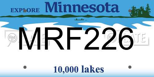 MRF226 Minnesota License Plate