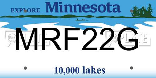 MRF22G Minnesota License Plate