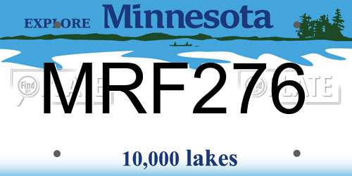 MRF276 Minnesota License Plate