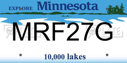 MRF27G Minnesota License Plate