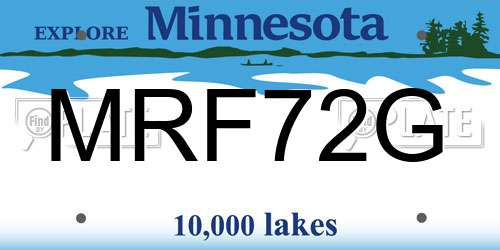 MRF72G Minnesota License Plate