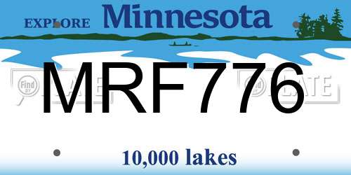 MRF776 Minnesota License Plate