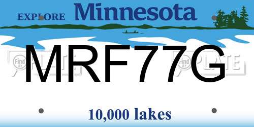 MRF77G Minnesota License Plate