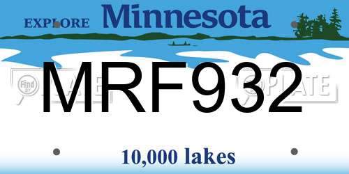MRF932 Minnesota License Plate
