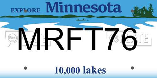 MRFT76 Minnesota License Plate