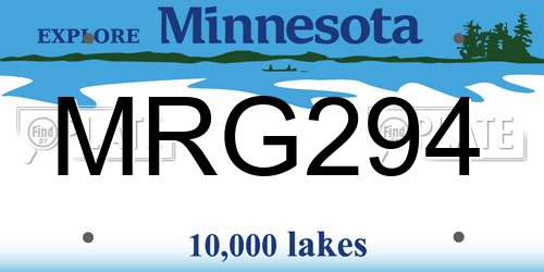 MRG294 Minnesota License Plate