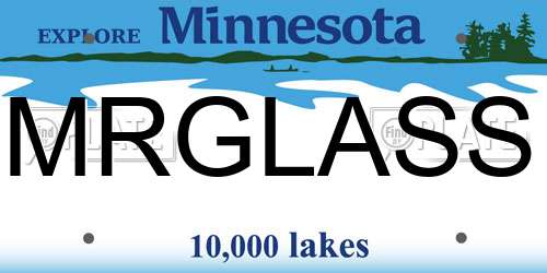 MRGLASS Minnesota License Plate