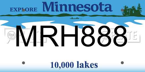 MRH888 Minnesota License Plate