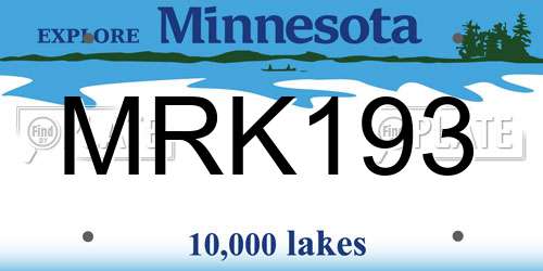 MRK193 Minnesota License Plate