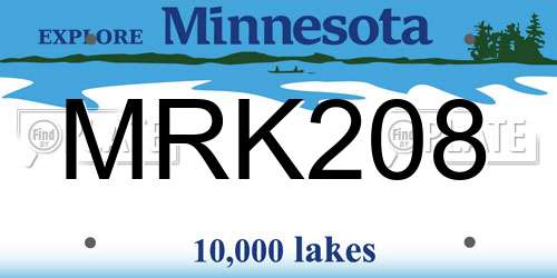 MRK208 Minnesota License Plate