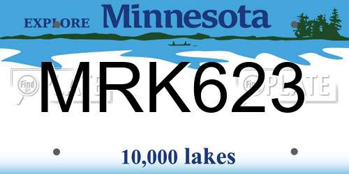 MRK623 Minnesota License Plate