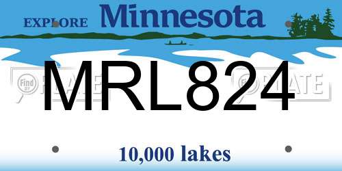 MRL824 Minnesota License Plate