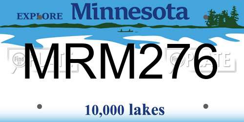 MRM276 Minnesota License Plate