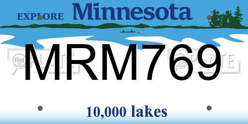 MRM769 Minnesota License Plate
