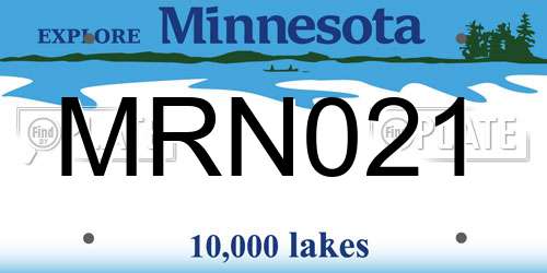 MRN021 Minnesota License Plate