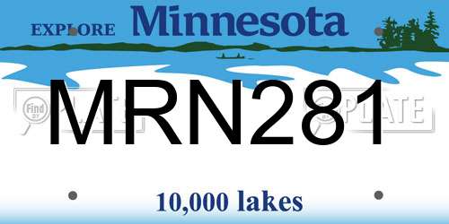 MRN281 Minnesota License Plate