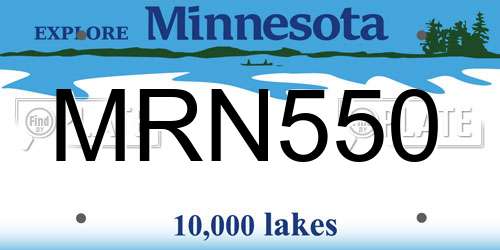 MRN550 Minnesota License Plate