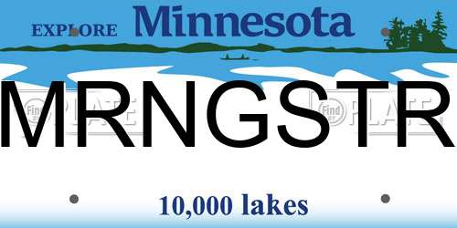 MRNGSTR Minnesota License Plate