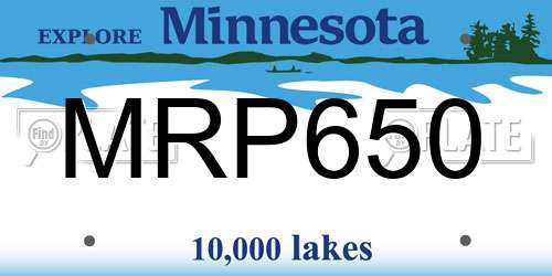 MRP650 Minnesota License Plate