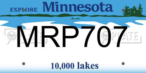 MRP707 Minnesota License Plate