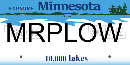 MRPLOW Minnesota License Plate