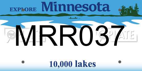 MRR037 Minnesota License Plate