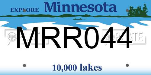 MRR044 Minnesota License Plate