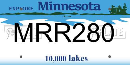 MRR280 Minnesota License Plate