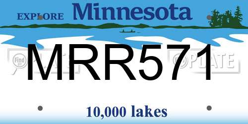 MRR571 Minnesota License Plate