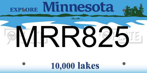 MRR825 Minnesota License Plate
