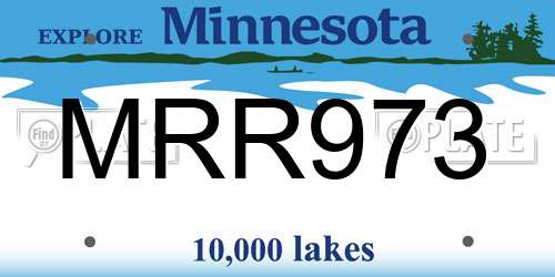 MRR973 Minnesota License Plate