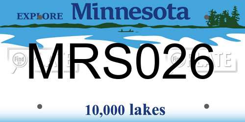 MRS026 Minnesota License Plate