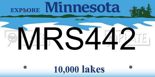 MRS442 Minnesota License Plate