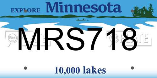MRS718 Minnesota License Plate