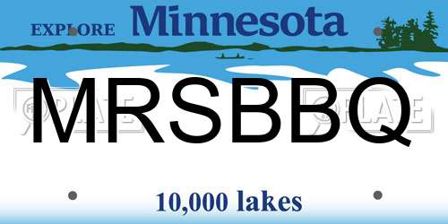 MRSBBQ Minnesota License Plate