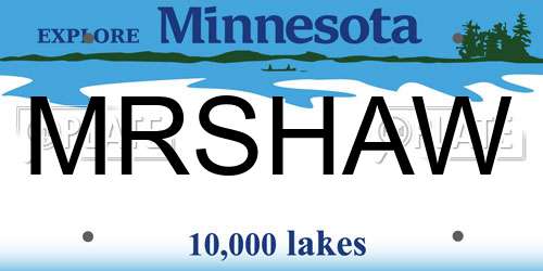 MRSHAW Minnesota License Plate