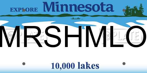 MRSHMLO Minnesota License Plate
