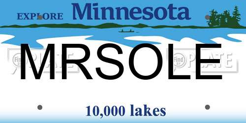 MRSOLE Minnesota License Plate