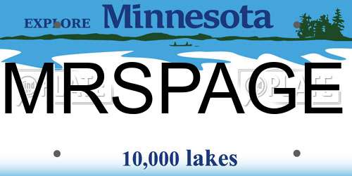 MRSPAGE Minnesota License Plate