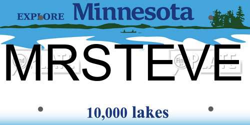 MRSTEVE Minnesota License Plate