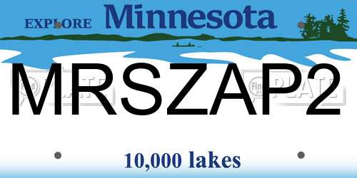 MRSZAP2 Minnesota License Plate