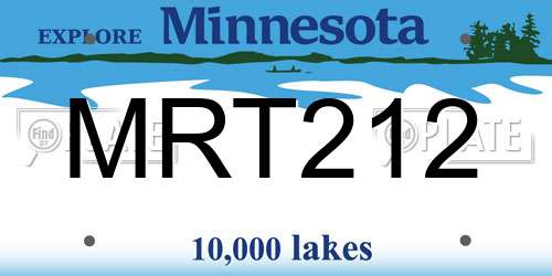 MRT212 Minnesota License Plate