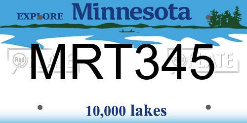 MRT345 Minnesota License Plate